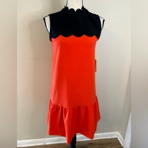 Victoria Beckham for Target color block red black sleeveless midi dress SZ XS